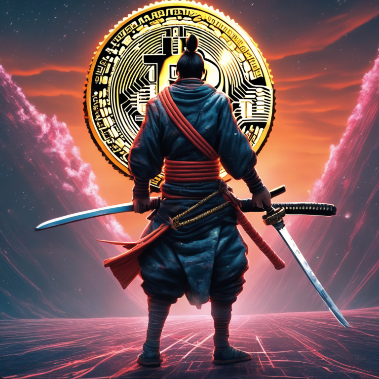 the-image-shows-a-japanese-warrior-holding-a-samurai-sword-with-a-bitcoin-necklace-around-his-neck-300681100